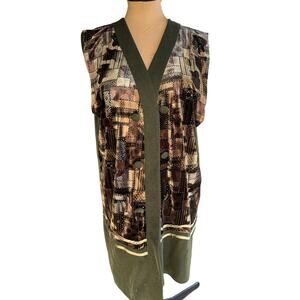 Whimsigoth Vest - Size L/XL - Earthy, Velvet, Long, Practical Magic, Vintage